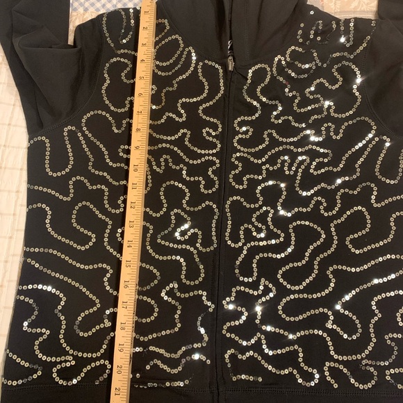 Black Sequin Womens Hoodie - Picture 5 of 8